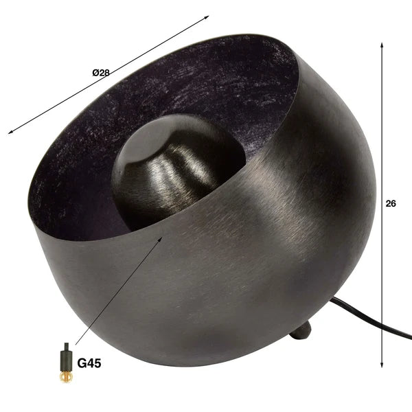 Vloerlamp Breeze - Zwart Nikkel - Metaal - 36 cm (Internet retour)