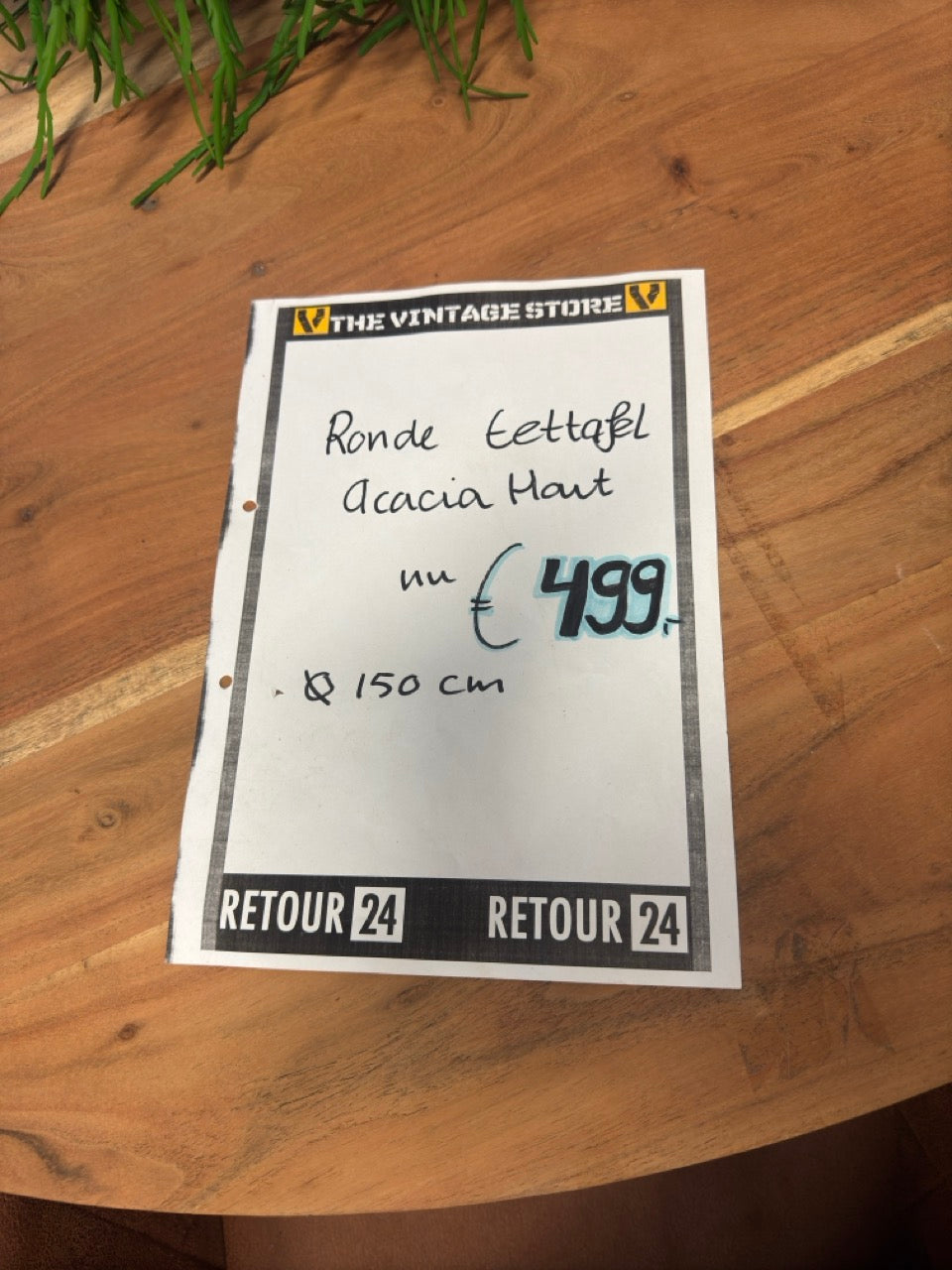 Ronde eettafel + 6 Stoelen + Pot Gratis Retour24