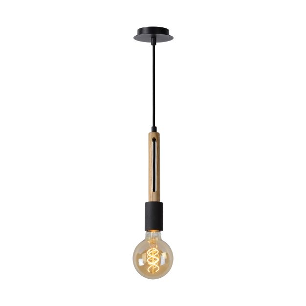 Lucide Tanner - hanglamp - Ø 5 x 230 cm - zwart en lichtbruin Retour24