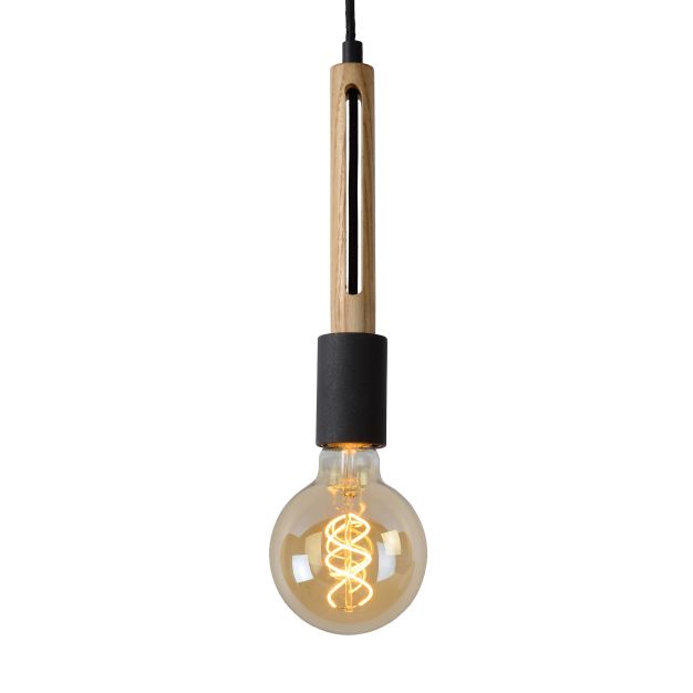 Lucide Tanner - hanglamp - Ø 5 x 230 cm - zwart en lichtbruin Retour24