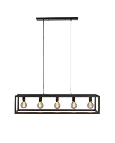 Hanglamp zwart staal 5-lichts - Tiamo Retour24
