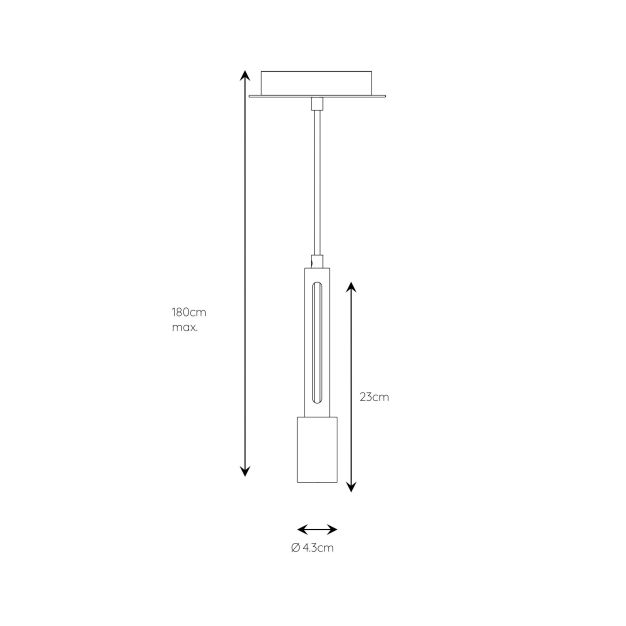 Lucide Tanner - hanglamp - Ø 5 x 230 cm - zwart en lichtbruin Retour24
