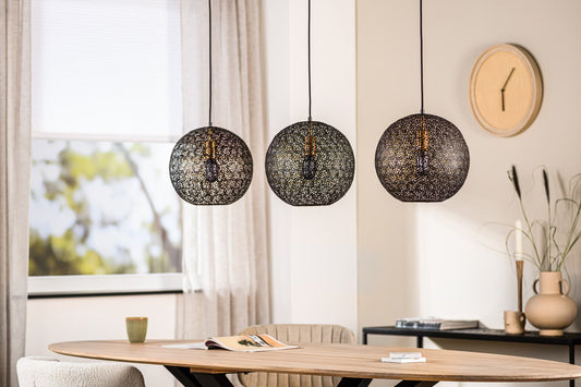Hanglamp 3-lamps Metaal, kleur Zwart (internet retour)