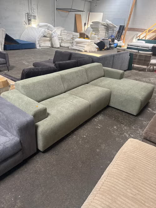 Moderne Hoekbank - Lichtgroen Stof L155 X B300