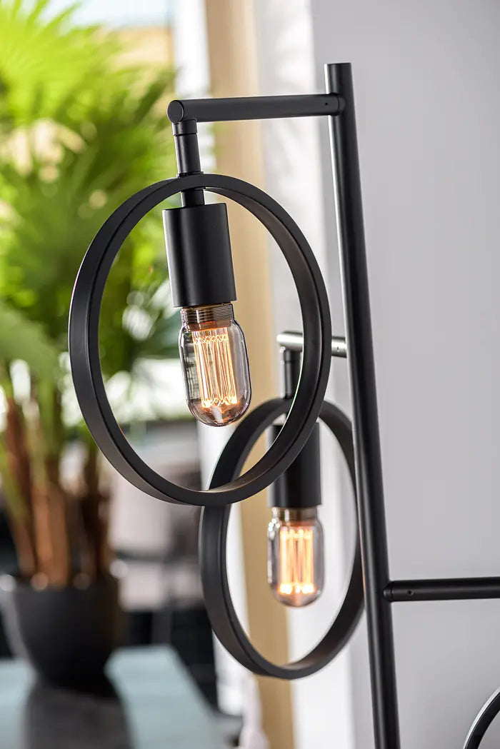 Floor Lamp 3-Light Metal Black (internet retour)