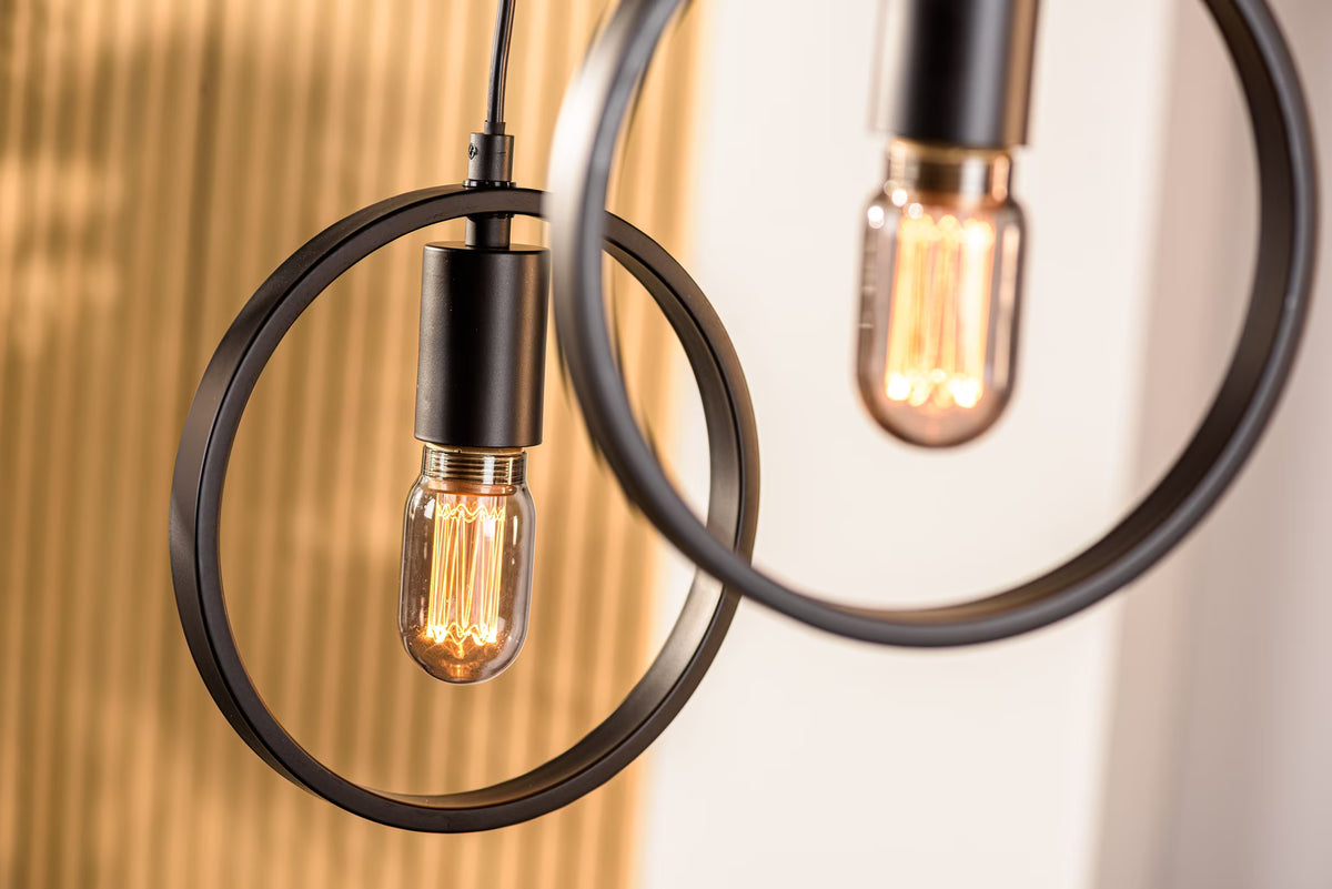 Hanglamp 5-lamps, kleur Zwart (internet retour)