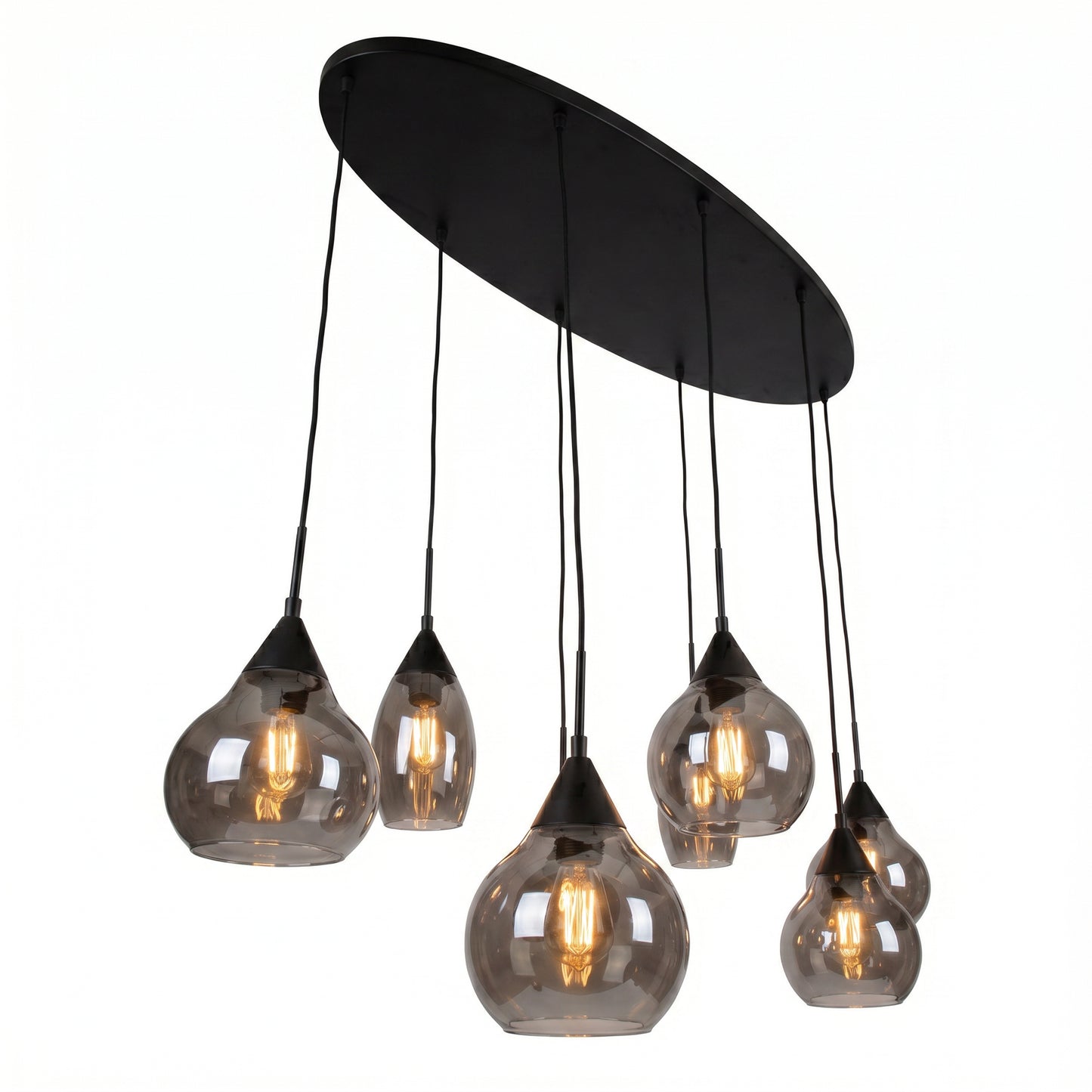 Hanglamp Milly - 8-lichts - Smoke (Internet Retour)