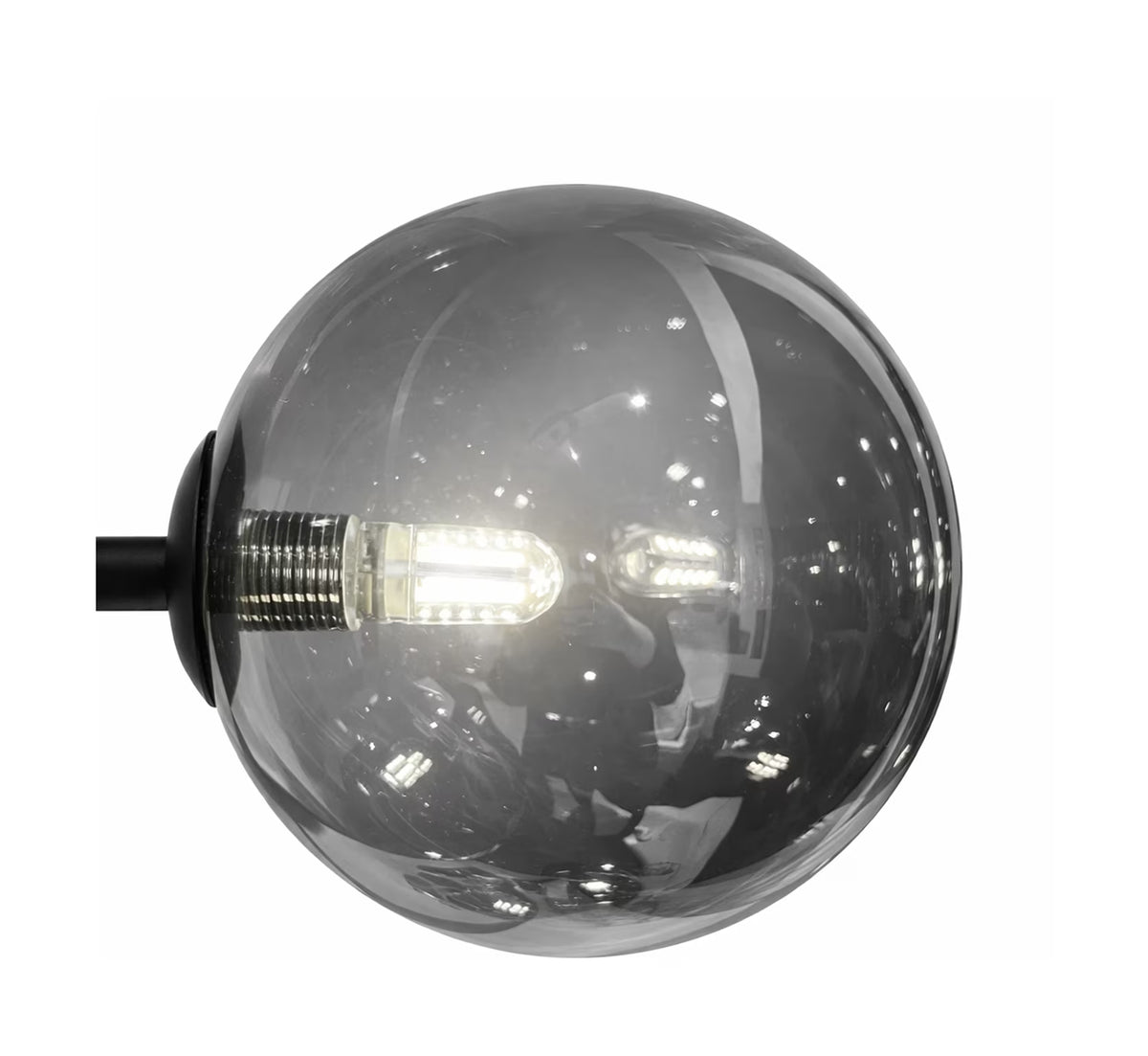 Vloerlamp 6-lamps, Glas, kleur Smoke (internet retour)