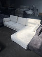 Moderne Hoekbank - Wit/Crème Stof - L155 X B250