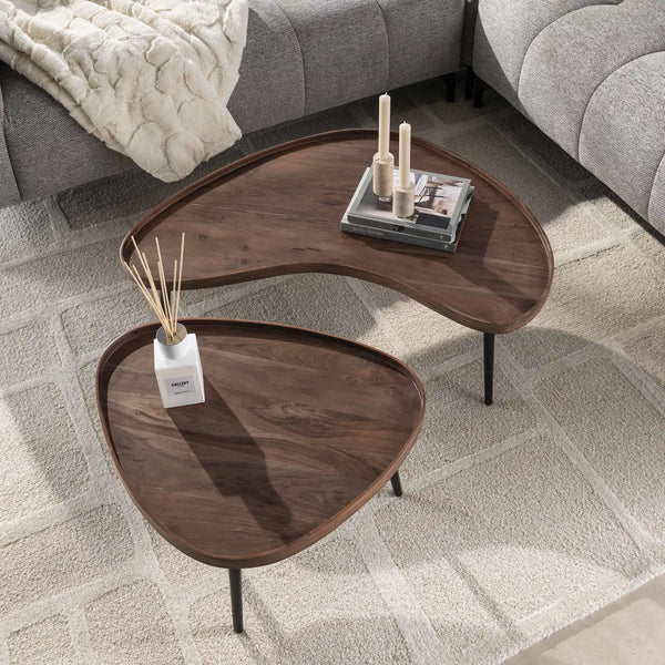 Salontafel Novora - Organisch - Acaciahout - Set van 2 (Internet Retour)