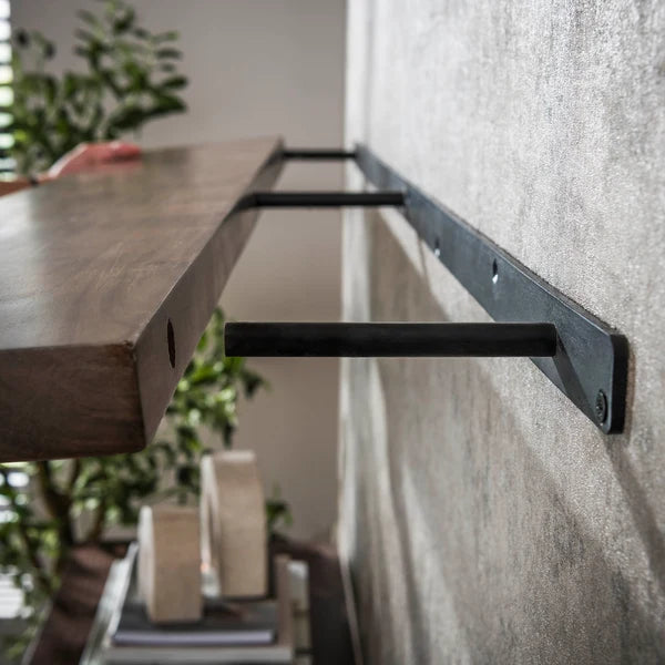 Wandplank Lume - Donkerbruin - Acaciahout - 120 cm (internet retour)