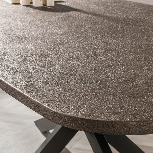 Eettafel Montier - Deens Ovaal - Liquid Metal - 215 cm (internet retour)