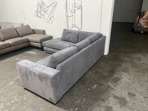 Moderne ribstof hoekbank, super comfortabel, L205 x B260