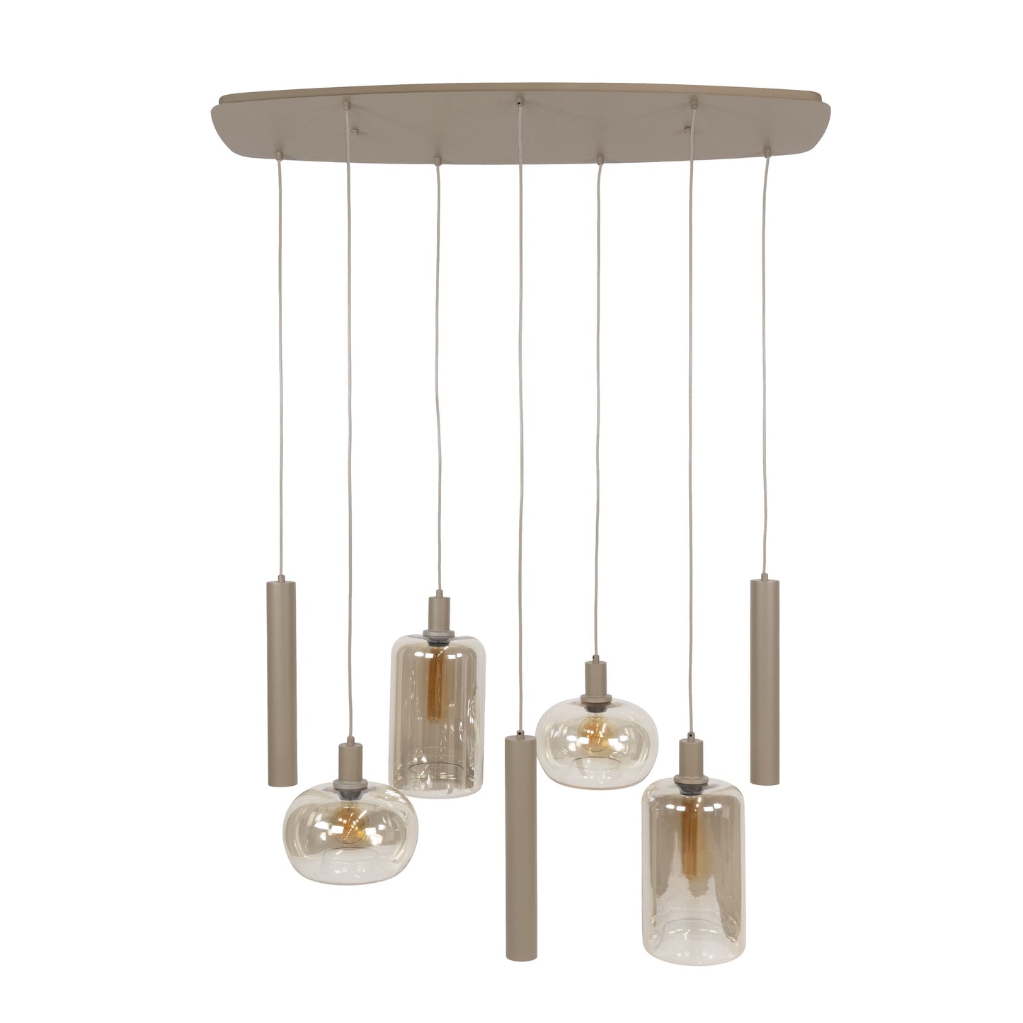 Hanglamp Avelore - 7-lichts - Amberglas (Internet retour)