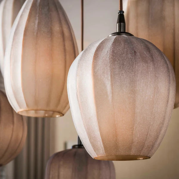 Hanglamp Elyra - 7-lichts - Frosted Bruin - Matglas (Internet Retour)