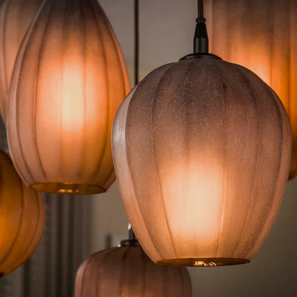 Hanglamp Elyra - 7-lichts - Frosted Bruin - Matglas (Internet Retour)