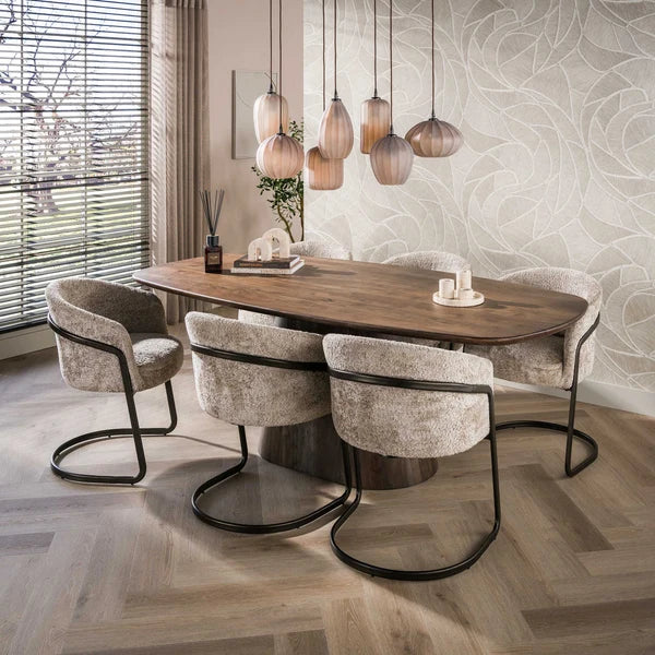 Hanglamp Elyra - 7-lichts - Frosted Bruin - Matglas (Internet Retour)