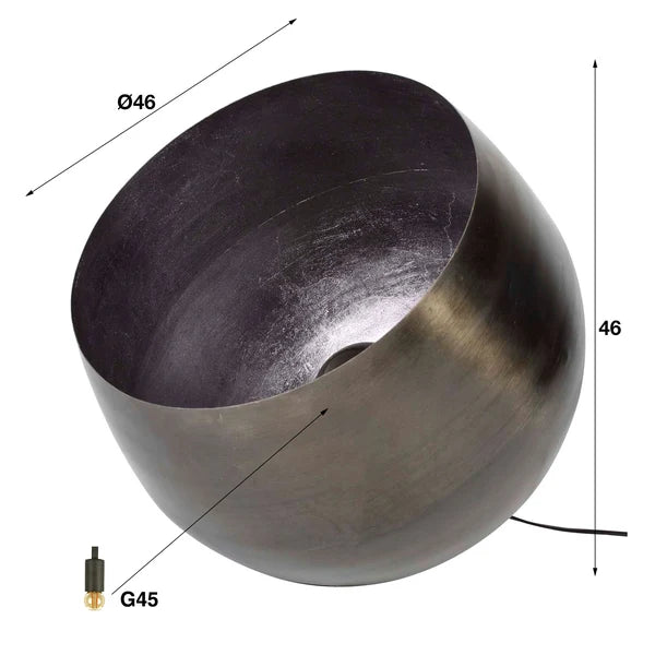 Vloerlamp Breeze - Zwart Nikkel - Metaal - 46 cm (internet retour)
