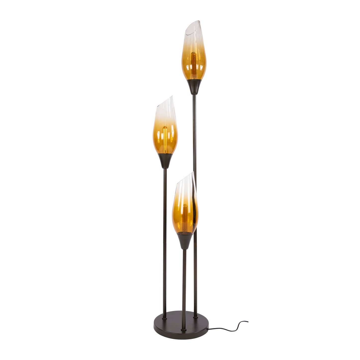 Vloerlamp Alune - 3-lichts - Amber glas - 168 cm (Internet Retour)