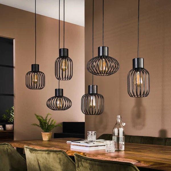 Hanglamp Xenia - 6-lichts - Antraciet - Metaal (Internet retour)
