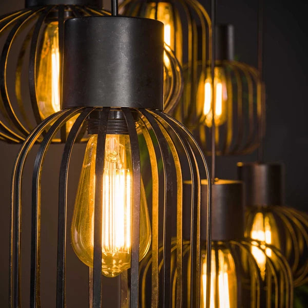Hanglamp Xenia - 6-lichts - Antraciet - Metaal (Internet retour)