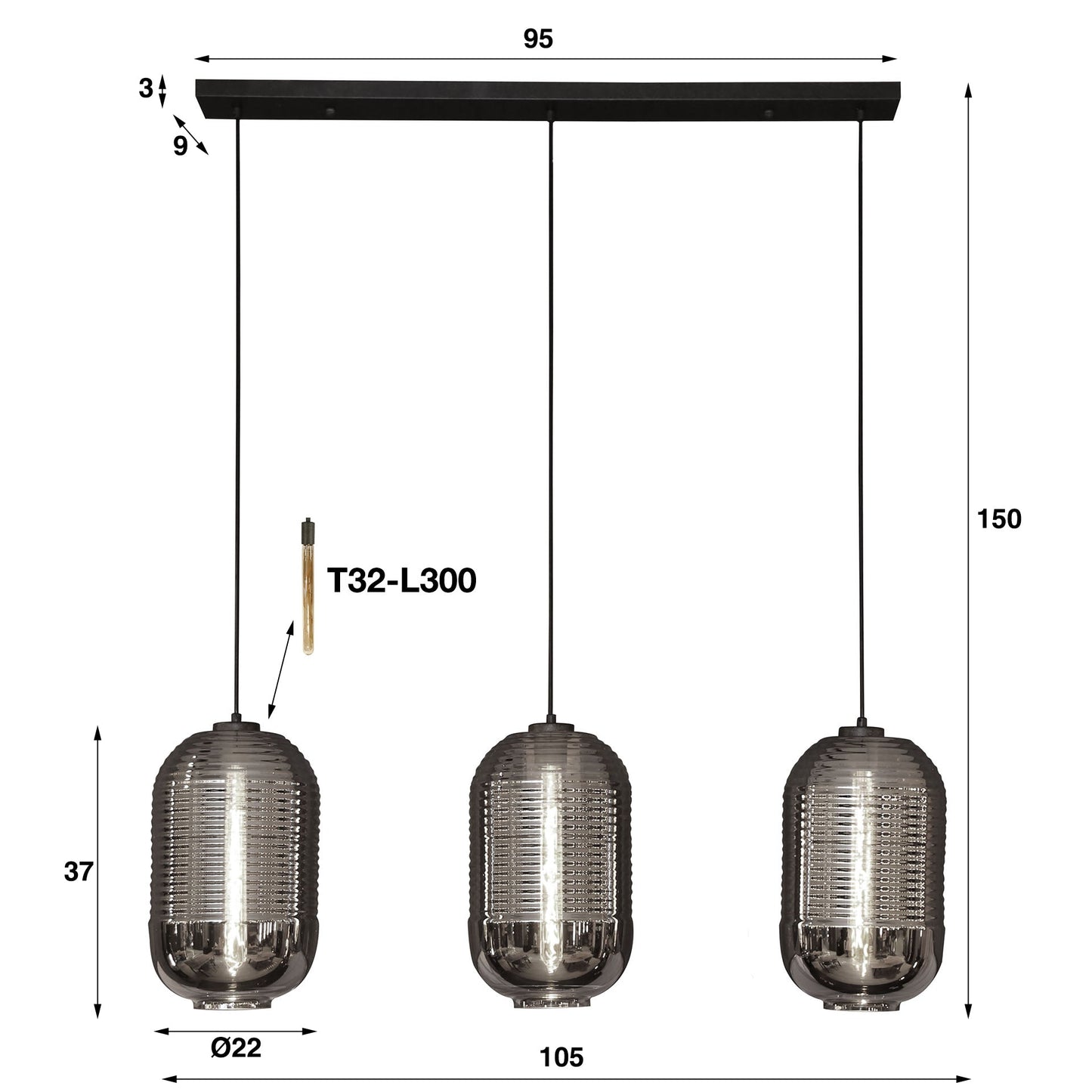 Hanglamp Vesper (Internet retour) Retour24