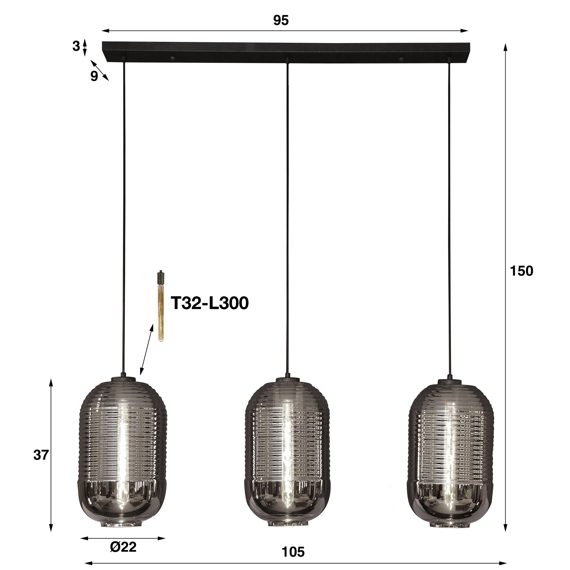 Hanglamp Vesper (Internet retour) Retour24