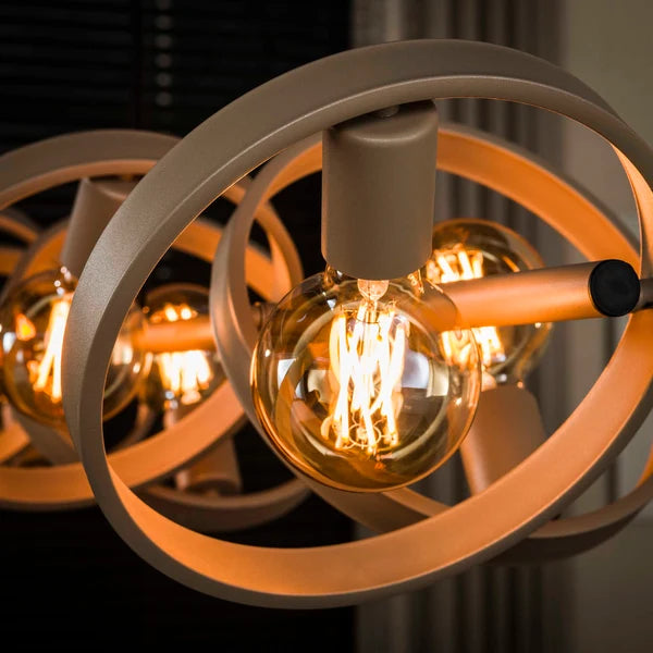 Hanglamp Amara - 8-lichts - Beige - Metaal (Internet retour)