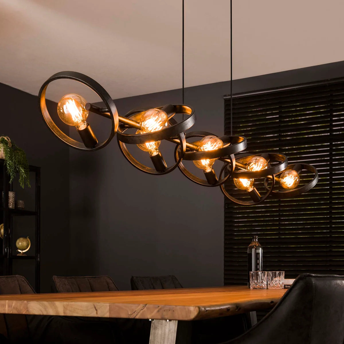 Hanglamp Amara - 8-lichts - Antraciet - Metaal (Internet retour)