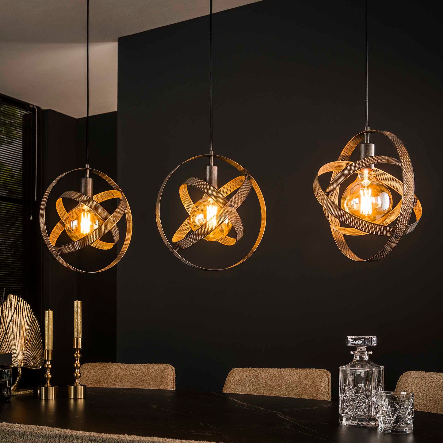 Hanglamp Iver - 3-lichts - Zwart (Internet retour)