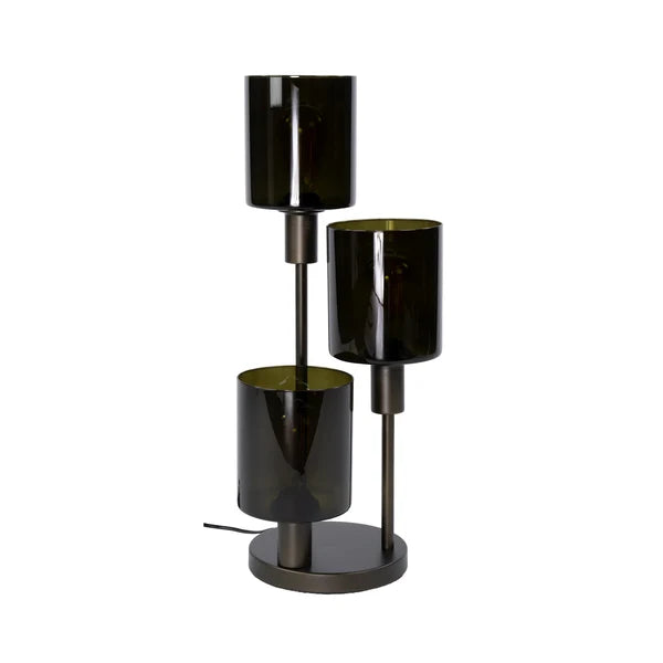Tafellamp Lucaro - 3-lichts - Brons - Glas (internet retour)