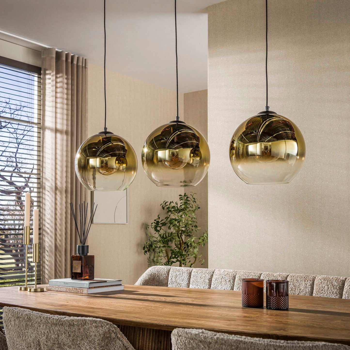 Hanglamp Hudson - 3-lichts - Goud (Internet retour)