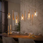Hanglamp Lucaro - 9-lichts - Beige - Amberglas - Met Spots (internet retour)
