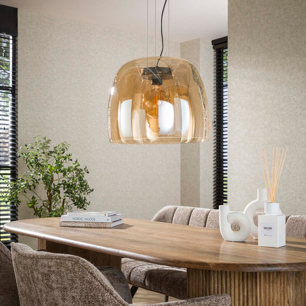 Hanglamp Lunaris XL - 1-lichts - Amberkleurig - Glas (Internet retour)