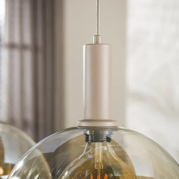 Hanglamp Serene 4+3-lichts - Beige - Amberglas (Internet retour)