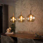 Hanglamp Serene 4+3-lichts - Beige - Amberglas (Internet retour)