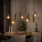 Hanglamp Soley - 9-lichts - Brons - Amberglas - Met Spots (internet retour)