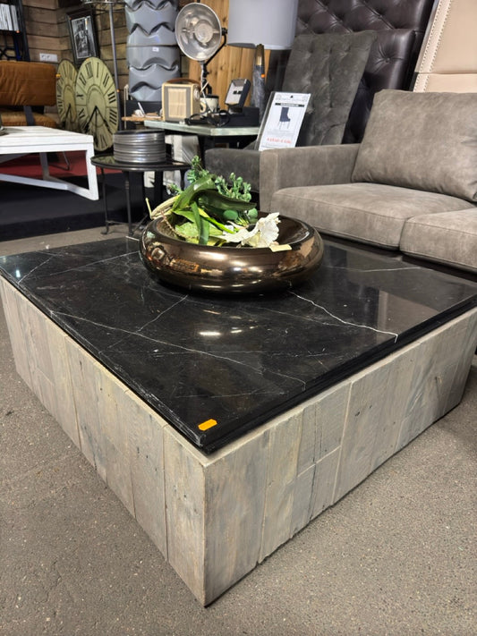 Marmer Zwart Salontafel met gratis pot - Retour #126 Retour24