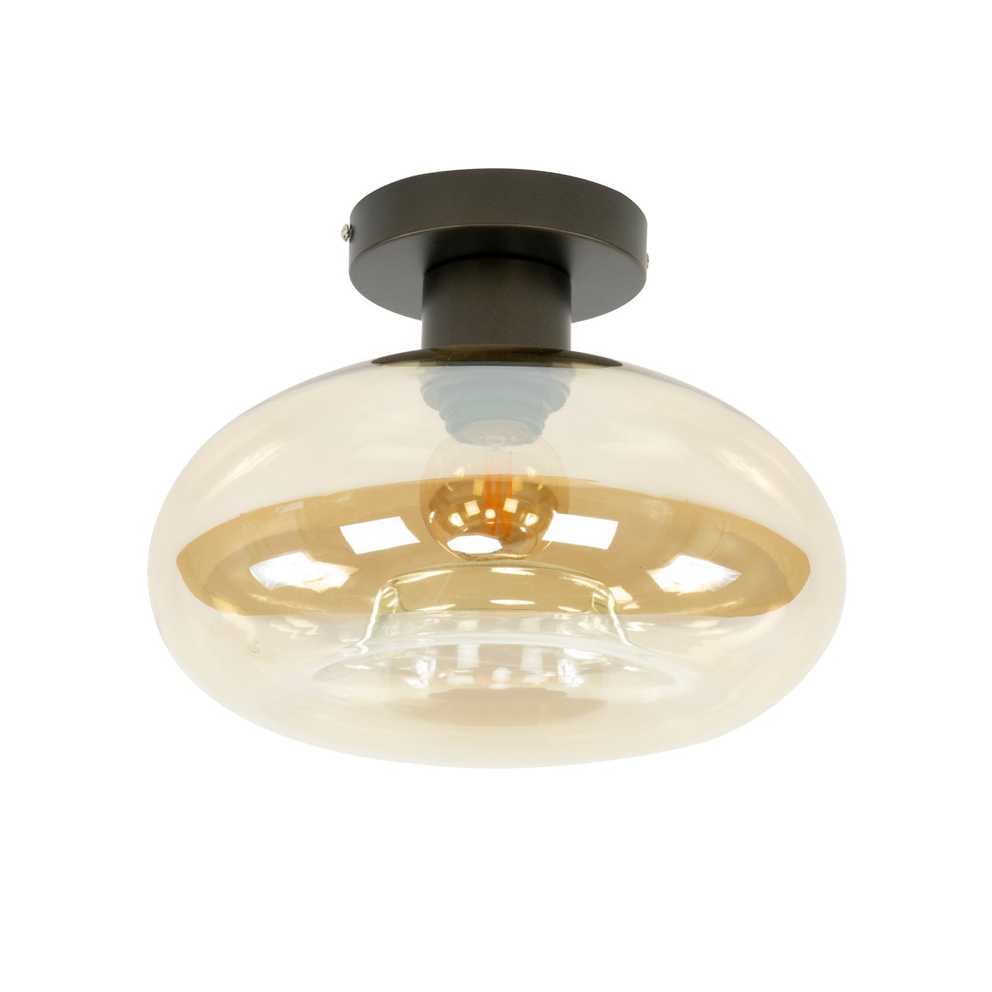Plafondlamp Donut - 1-lichts - Amberkleurig (Internet retour)