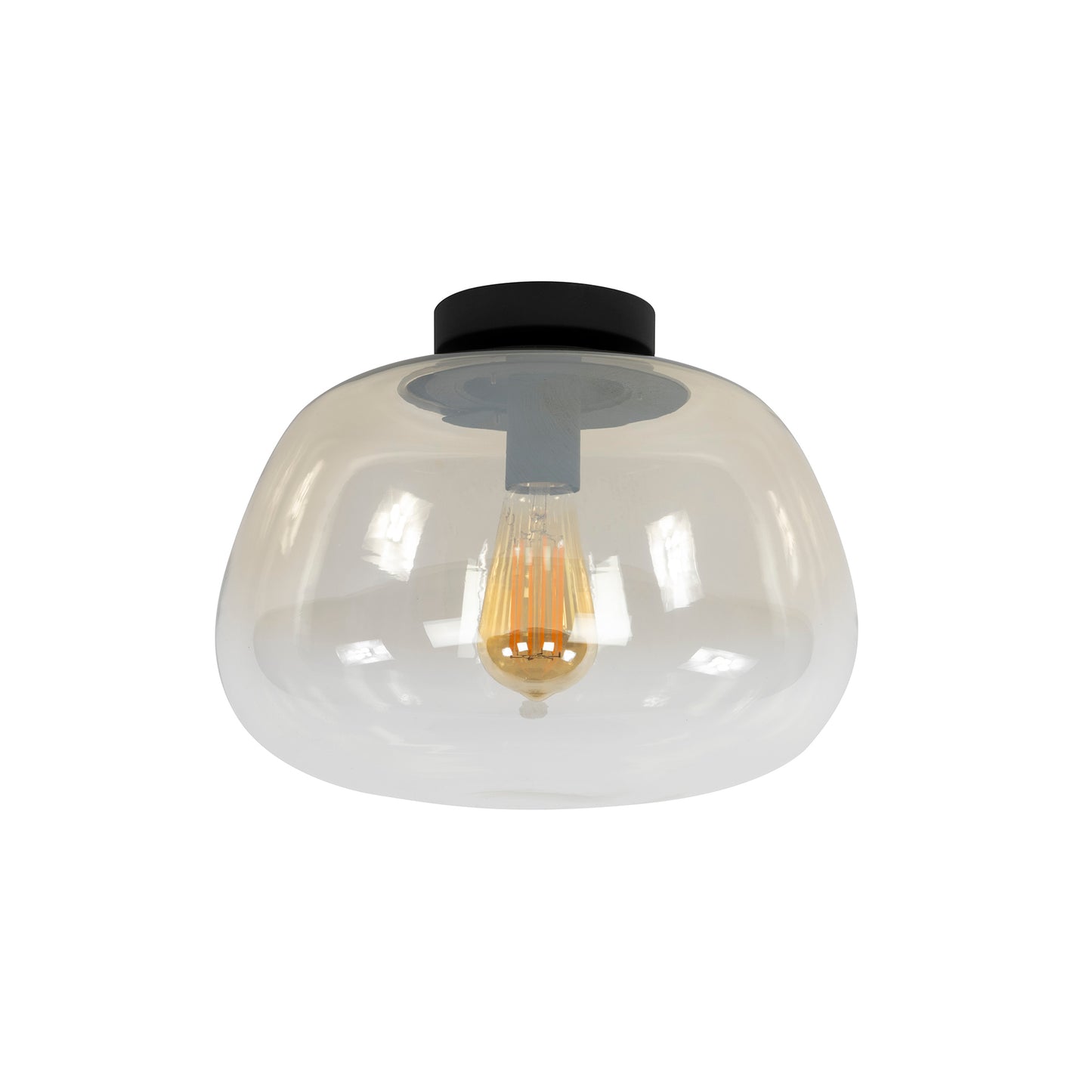 Plafondlamp Luvra - 1-lichts - Amberkleurig (Internet retour)