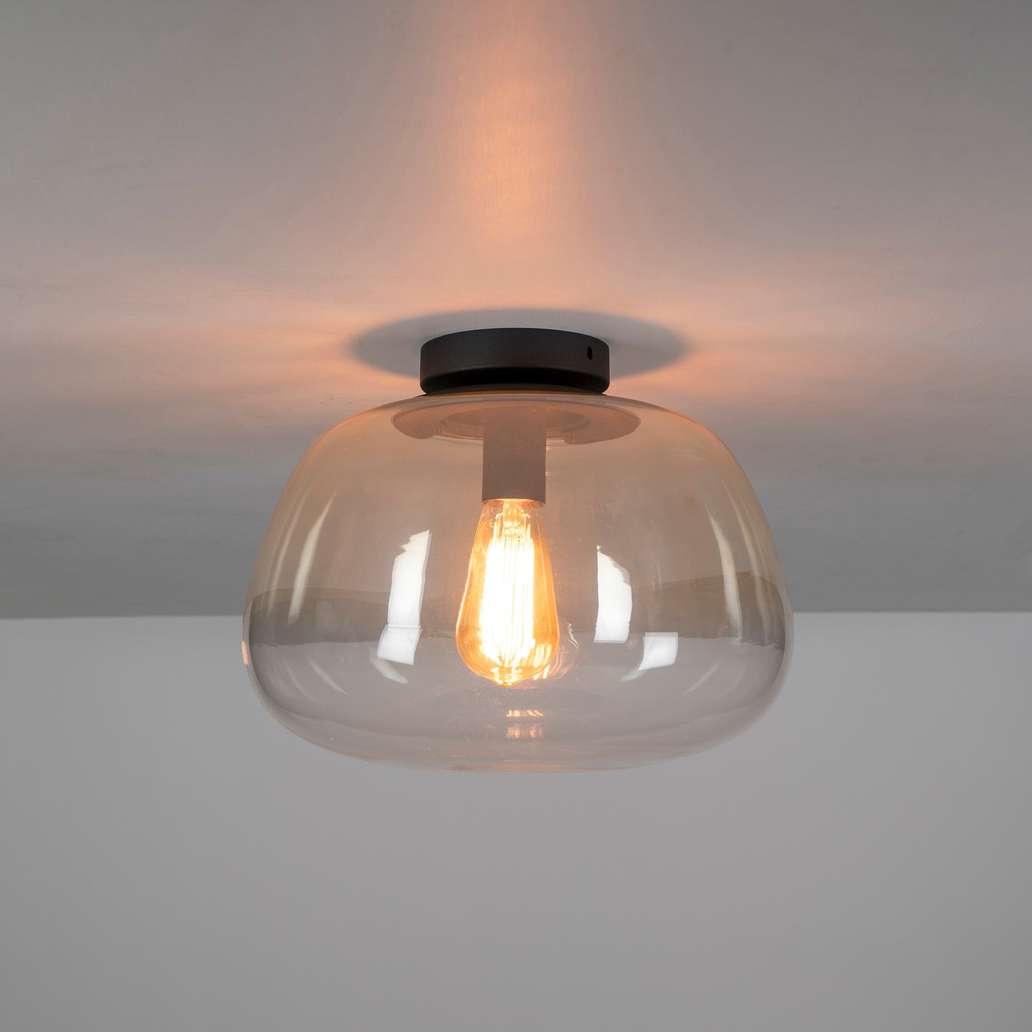 Plafondlamp Luvra - 1-lichts - Amberkleurig (Internet retour)