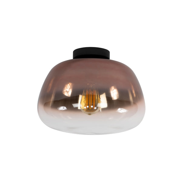 Plafondlamp Luvra - 1-lichts - Koperkleur - Glas (internet retour)