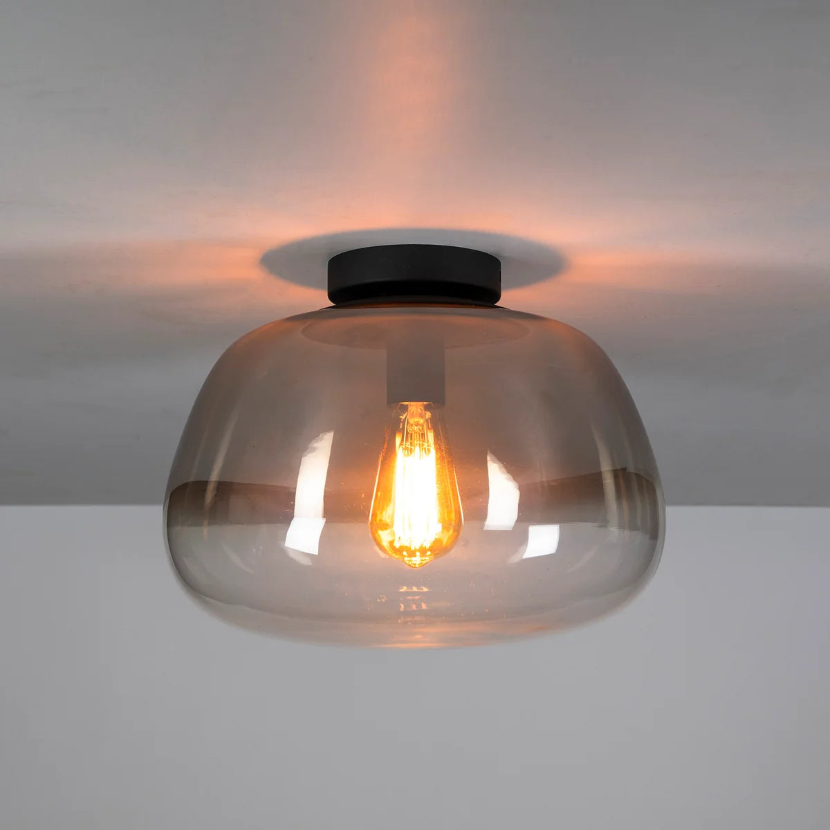 Plafondlamp Luvra - 1-lichts - Smokeglas - Glas (internet retour)
