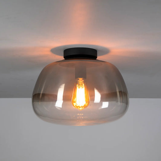 Plafondlamp Luvra - 1-lichts - Smokeglas - Glas (internet retour)