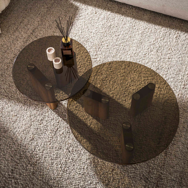 Salontafel Mistral - Rond - Brons Glas - Set van 2 (internet retour)