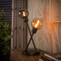 Tafellamp Luneo - 2-lichts - Amber Mix - Glas (internet retour)
