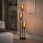 Vloerlamp Alune - 3-lichts - Amber glas - 168 cm (Internet Retour)