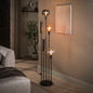 Vloerlamp Luneo - 5-lichts - Amber Mix - 175 cm - Met Spots (Internet retour)