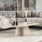 Deens Ovale Salontafel Centro Keramiek in Travertinlook 135 x 70cm